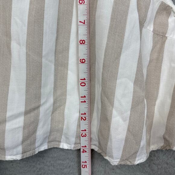 Allie Rose Rayon Pants Set Crop Top Loose Flowy Fit Tan White Stripe Size S - Picture 8 of 11